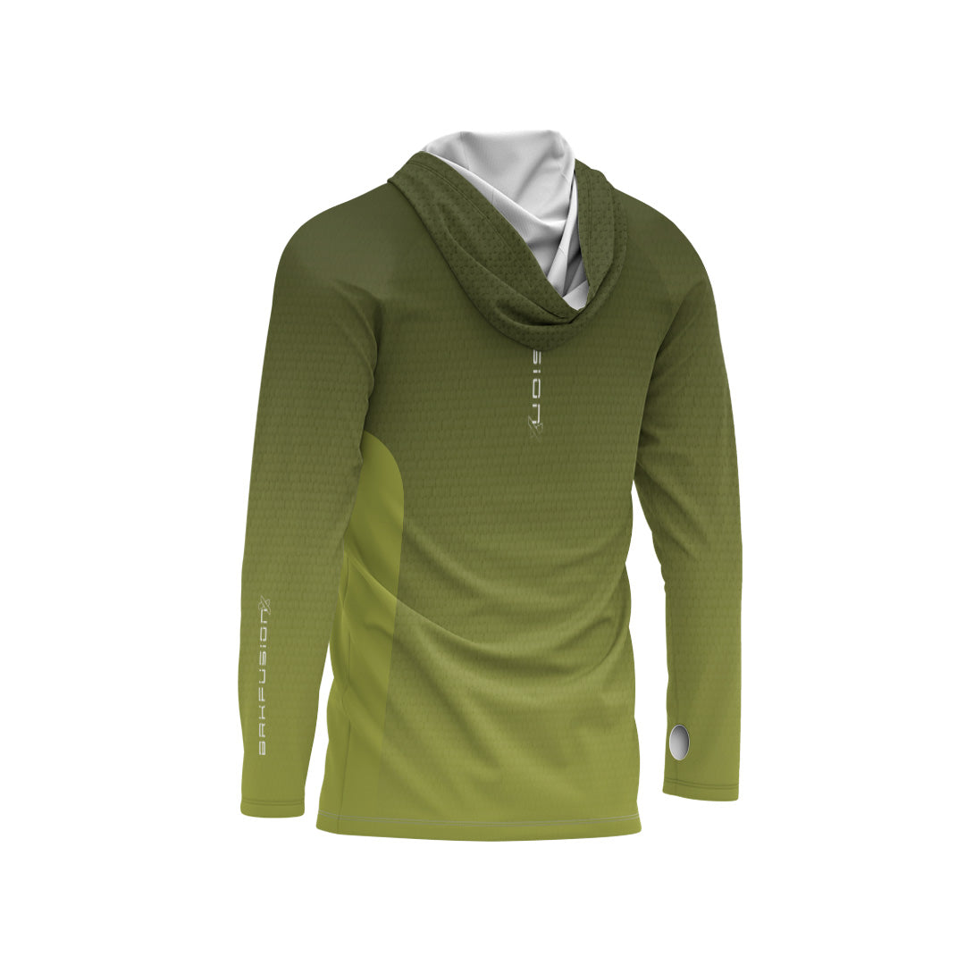 Camisa FusionX Brk Clean Verde Oliva com Capuz e Proteção UV50+