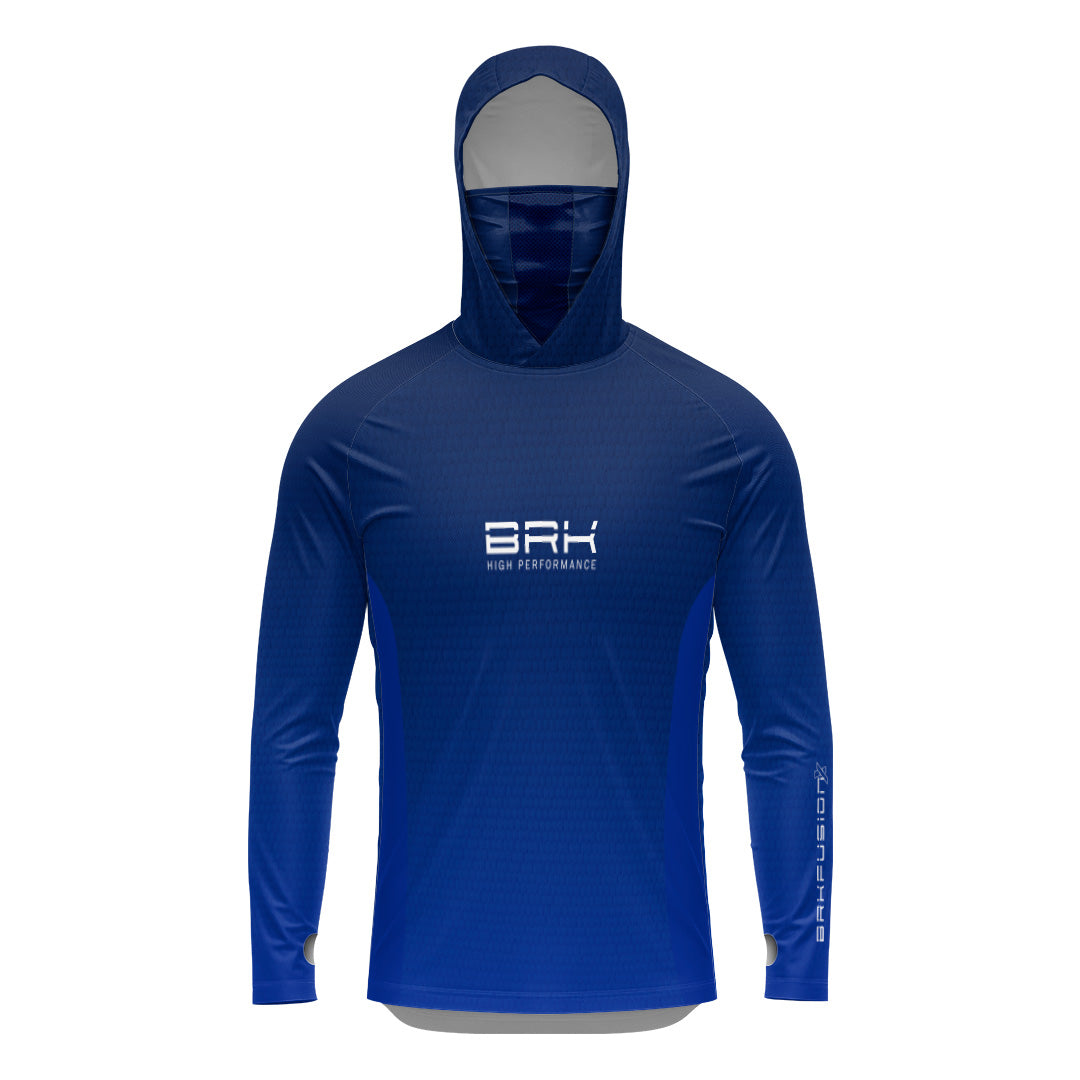 Camisa FusionX Brk Clean Azul com Capuz e Proteção UV50+