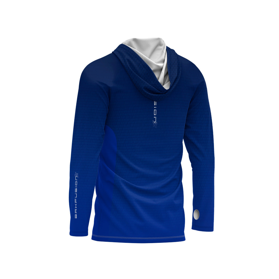 Camisa FusionX Brk Clean Azul com Capuz e Proteção UV50+
