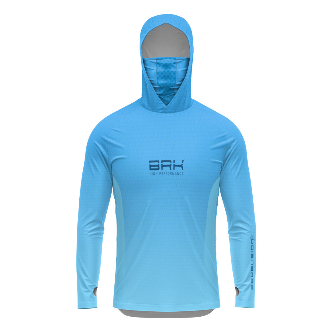Camisa FusionX Brk Clean Azul Claro com Capuz e Proteção UV50+