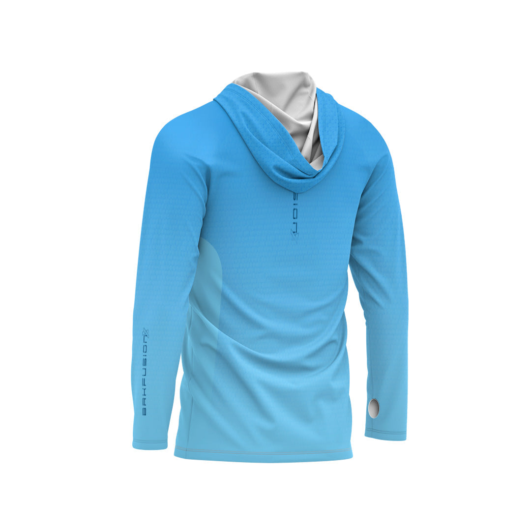 Camisa FusionX Brk Clean Azul Claro com Capuz e Proteção UV50+