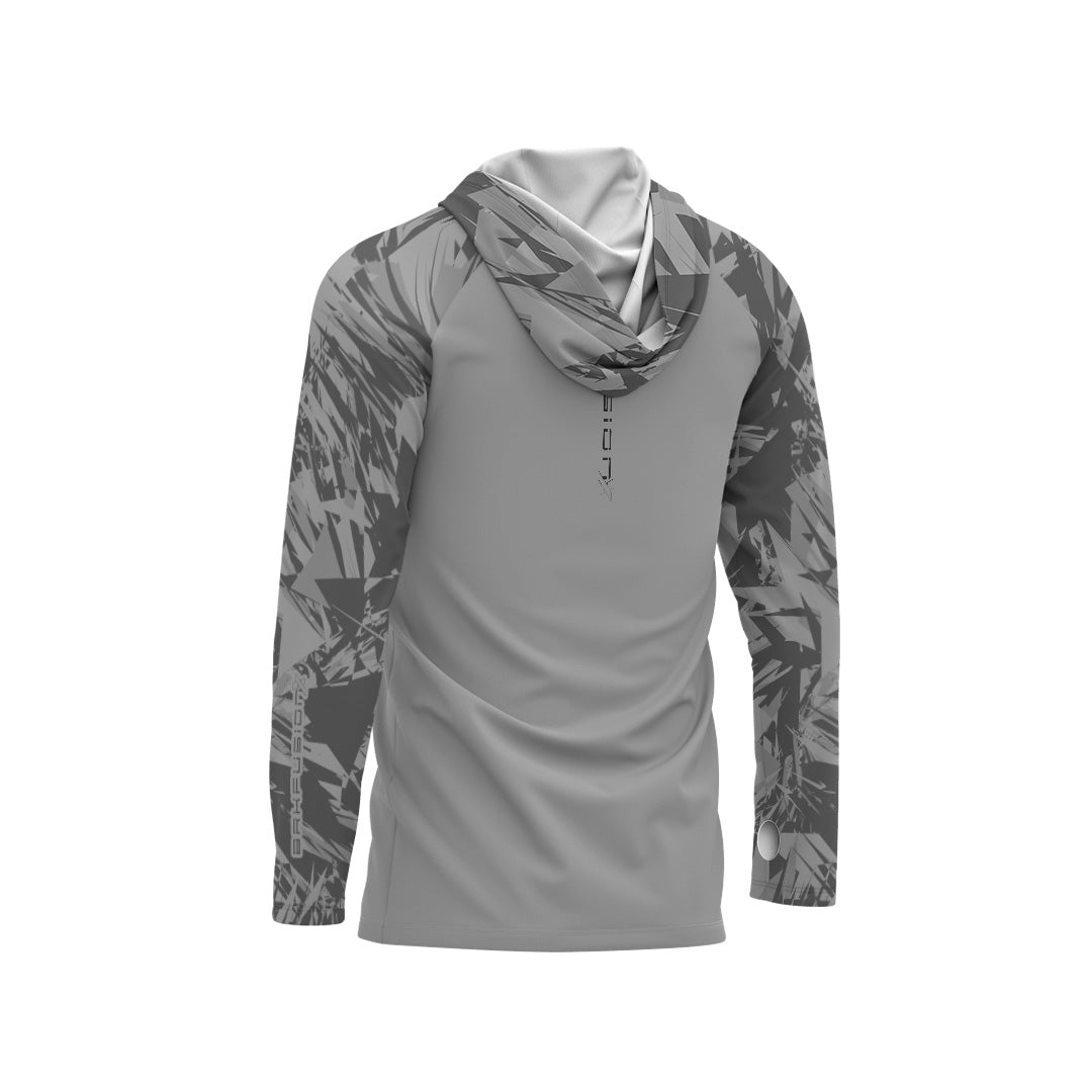 Camisa FusionX Brk Marine Cinza com Capuz e Proteção UV50+