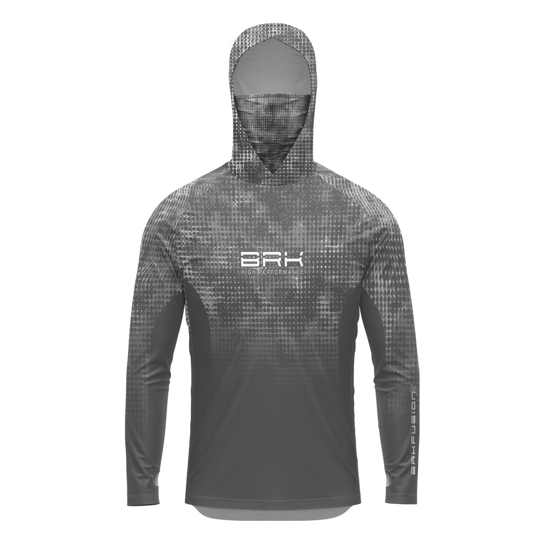 Camisa FusionX Brk Deep Cinza com Capuz e Proteção UV50+