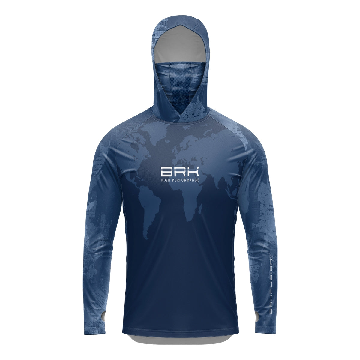 Camisa FusionX Brk Discovery Azul com Capuz e Proteção UV50+