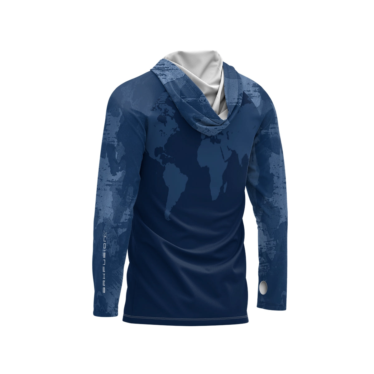 Camisa FusionX Brk Discovery Azul com Capuz e Proteção UV50+