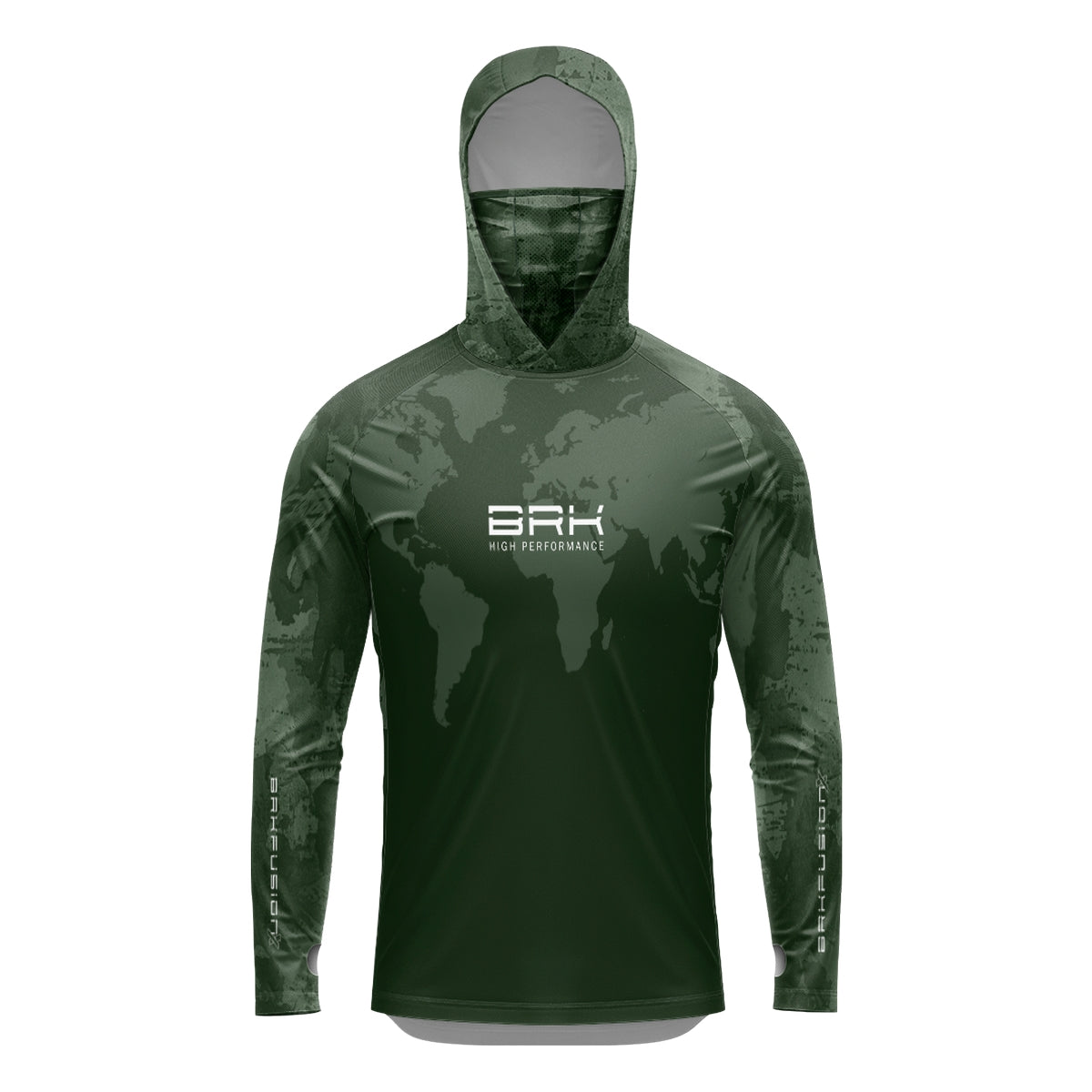 Camisa FusionX Brk Discovery Verde com Capuz e Proteção UV50+