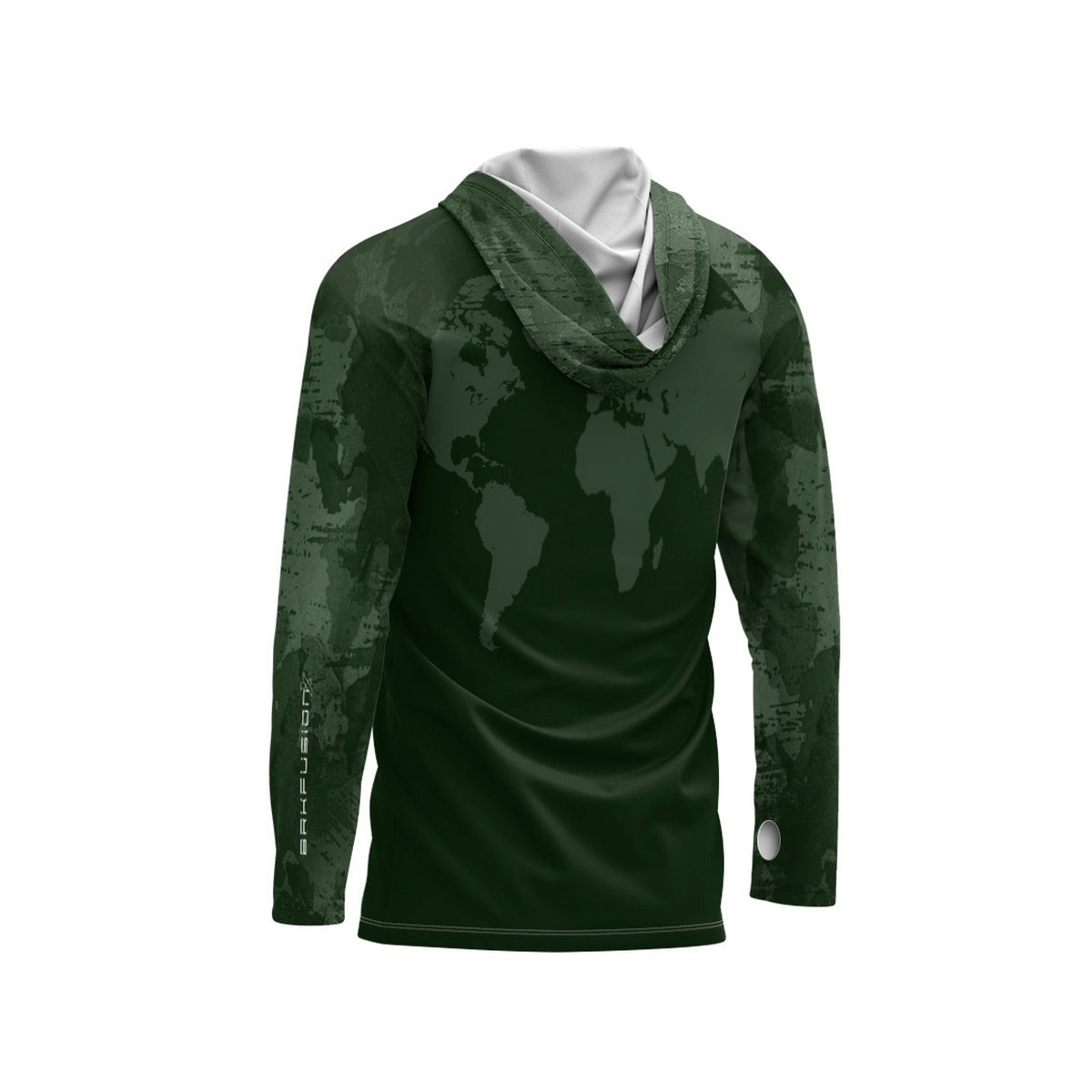 Camisa FusionX Brk Discovery Verde com Capuz e Proteção UV50+