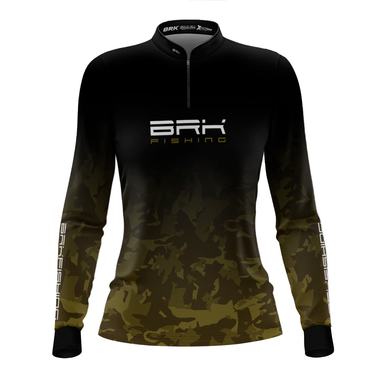 Camisa Feminina de Pesca Brk Preta Em Busca Do Gigante com UV50+