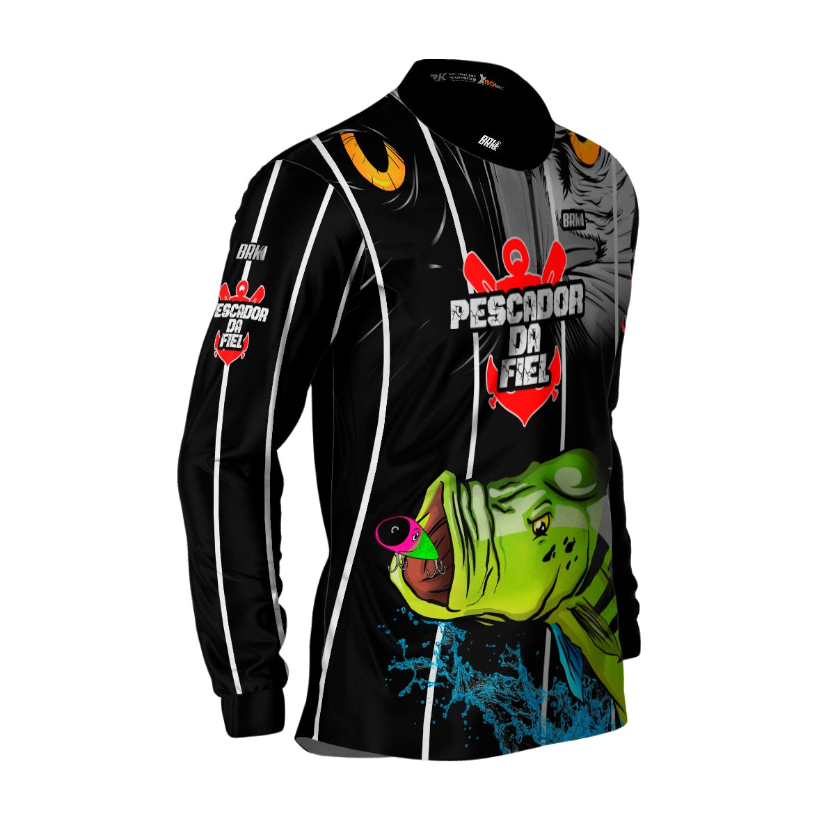 Camisa de Pesca Brk Tucunaré Azul Futebol 76 com UV50+