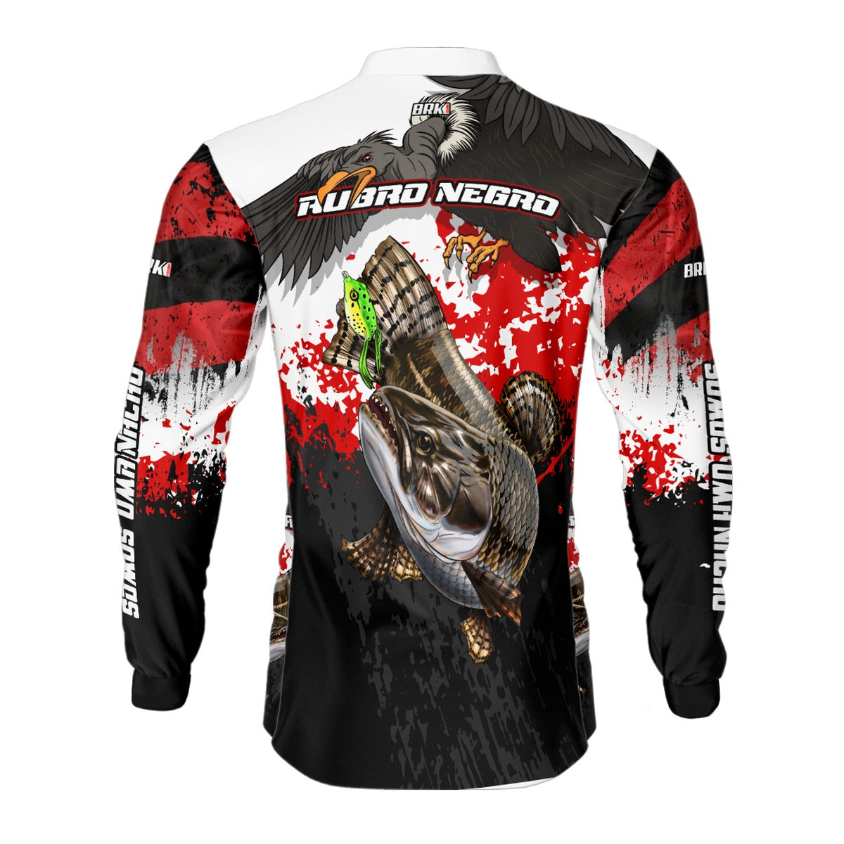 Camisa de Pesca Brk Rubro Negro Traira UV50+