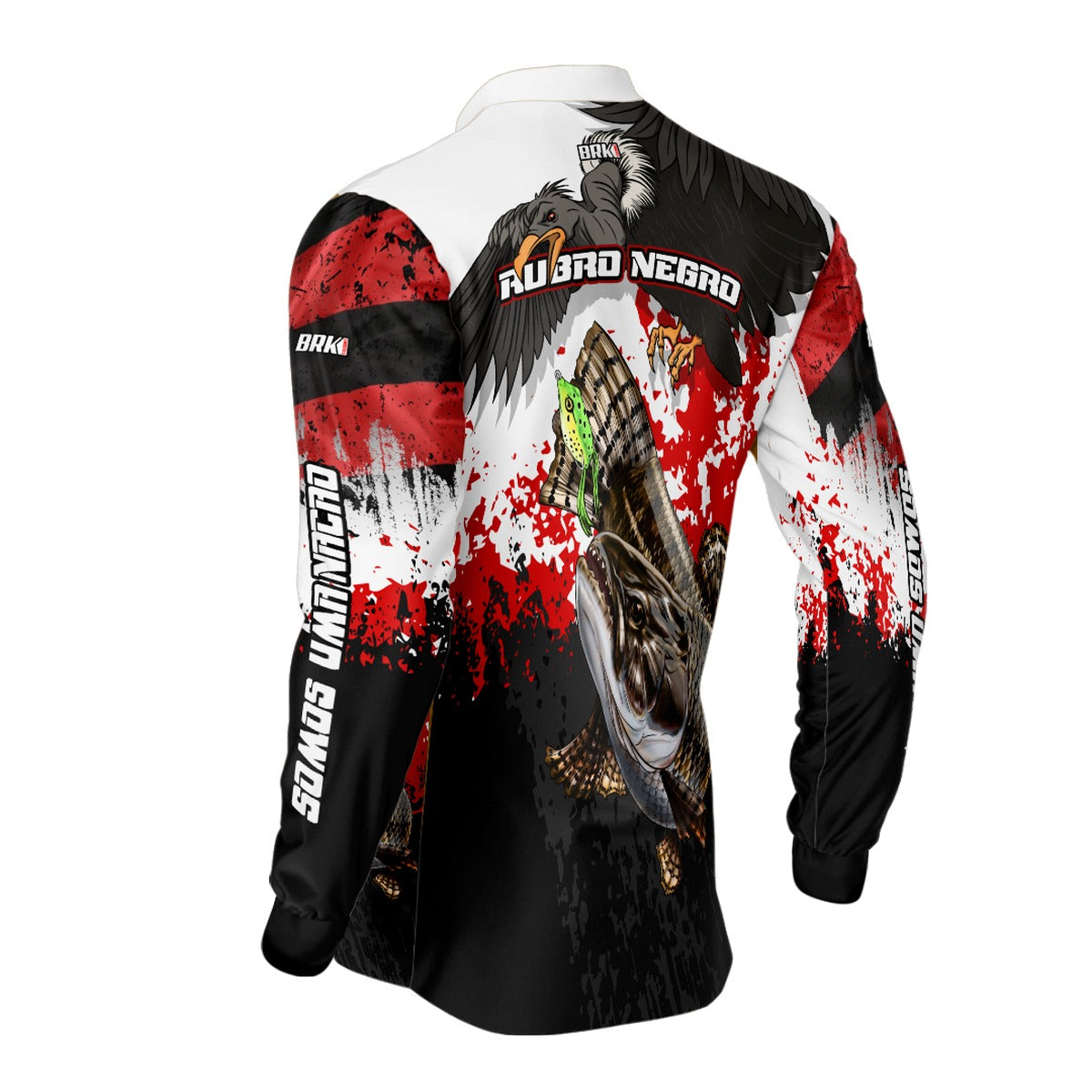 Camisa de Pesca Brk Rubro Negro Traira UV50+