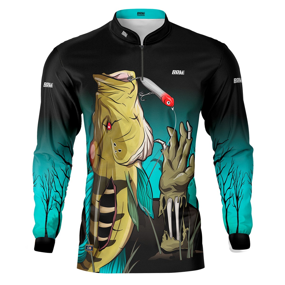 Camisa de Pesca Masculina Brk Halloween Edição Especial Tucuna Zumbi com UV50+