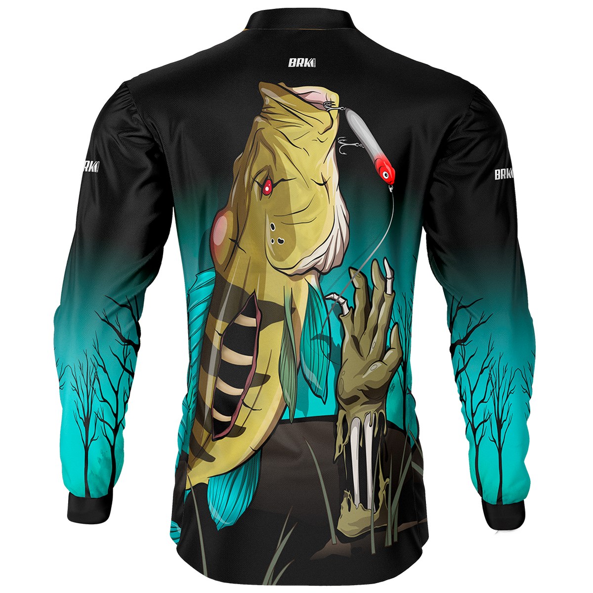 Camisa de Pesca Masculina Brk Halloween Edição Especial Tucuna Zumbi com UV50+