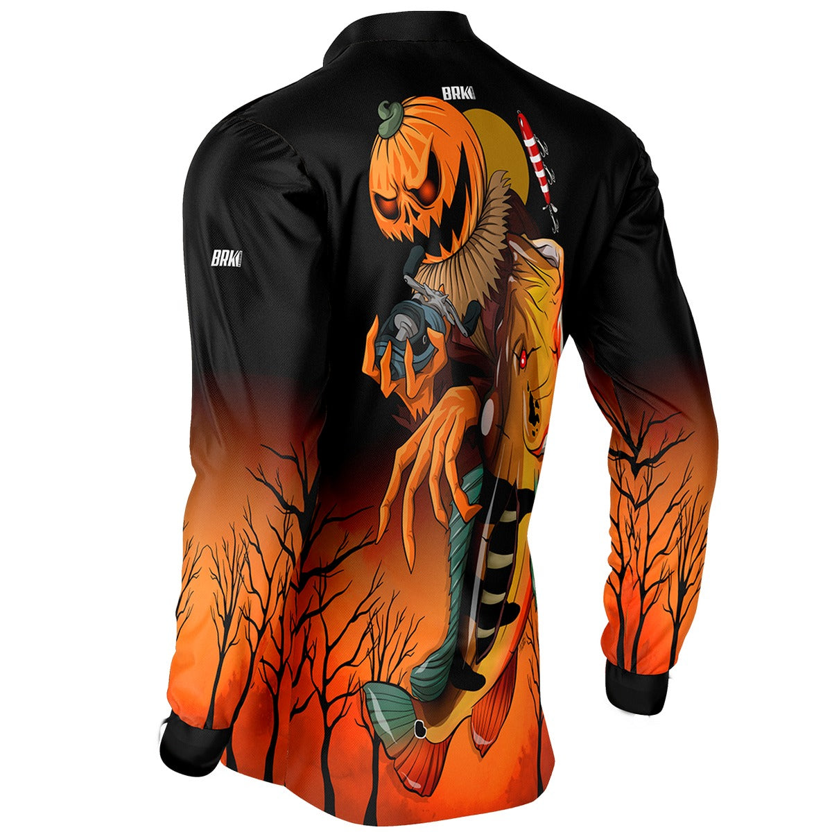 Camisa de Pesca Masculina Brk Halloween Edição Especial Ábobora Tucuna com UV50+