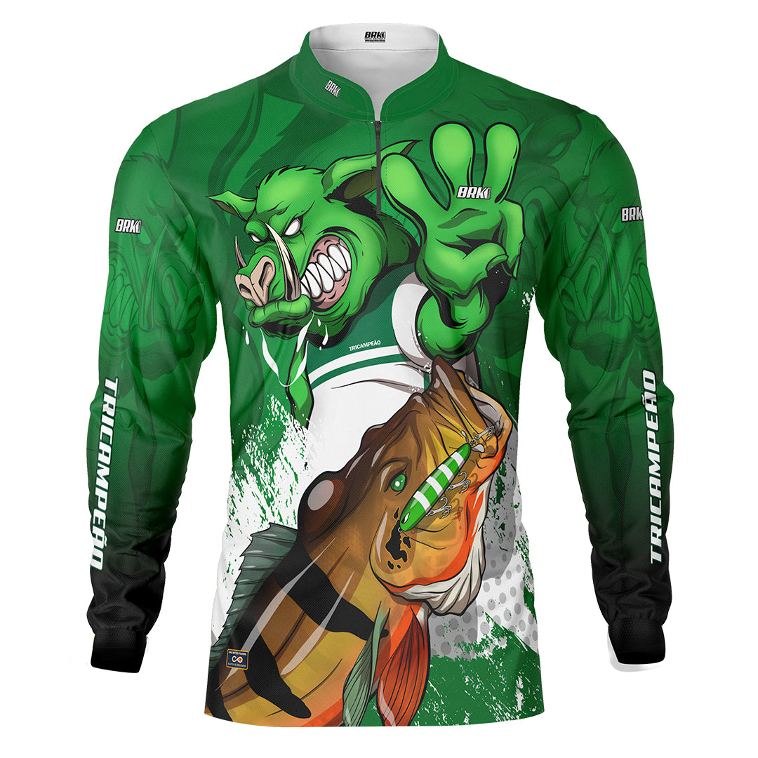 Camisa de Pesca Brk Verdão Tri Libertadores com UV50+