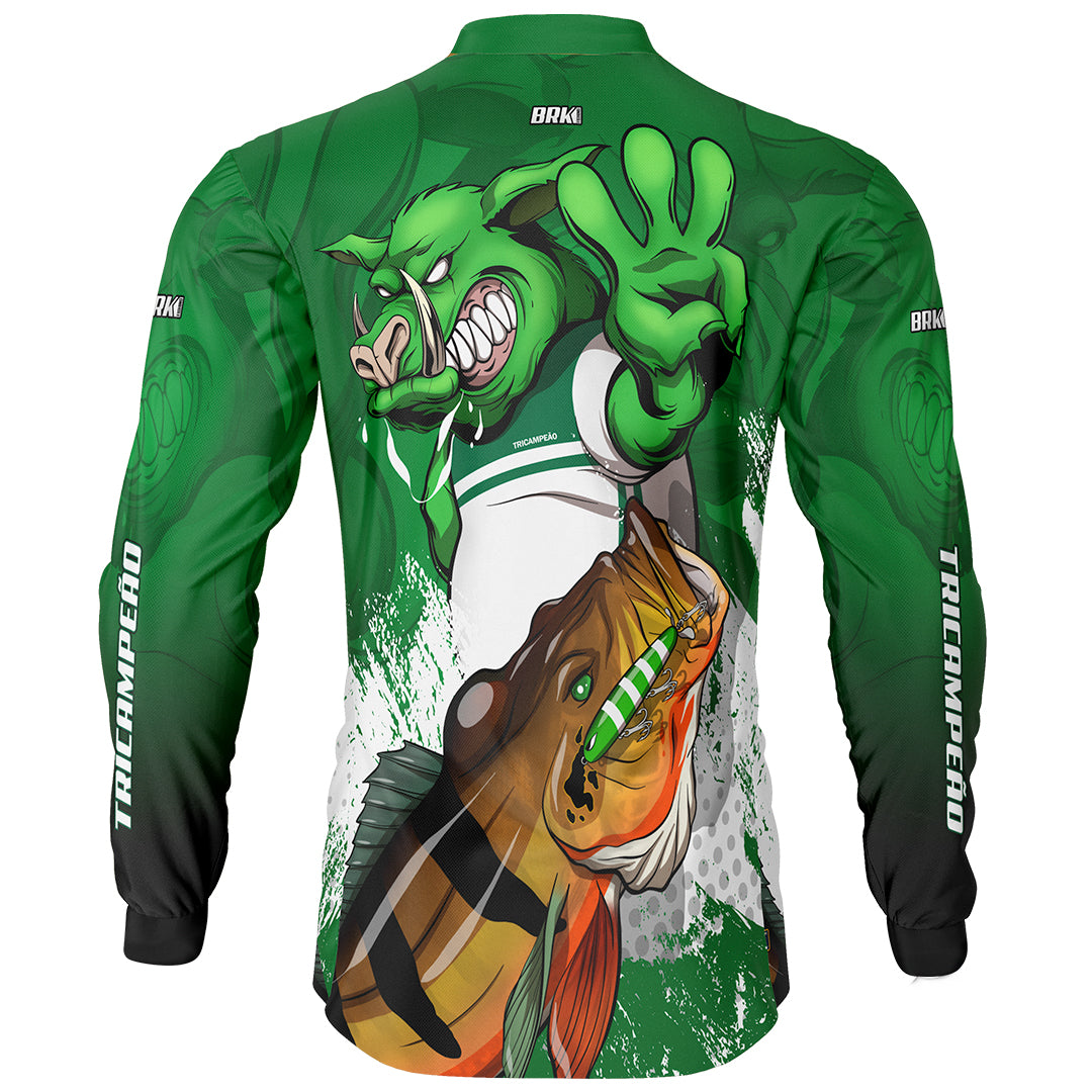 Camisa de Pesca Brk Verdão Tri Libertadores com UV50+