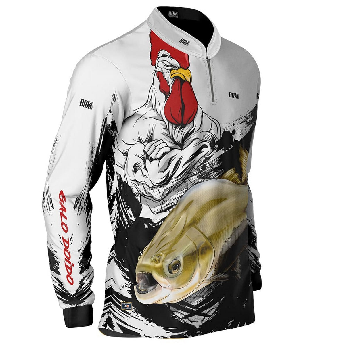 Camisa de Pesca Brk Galo Doido Bicampeão Tambaqui com UV50+