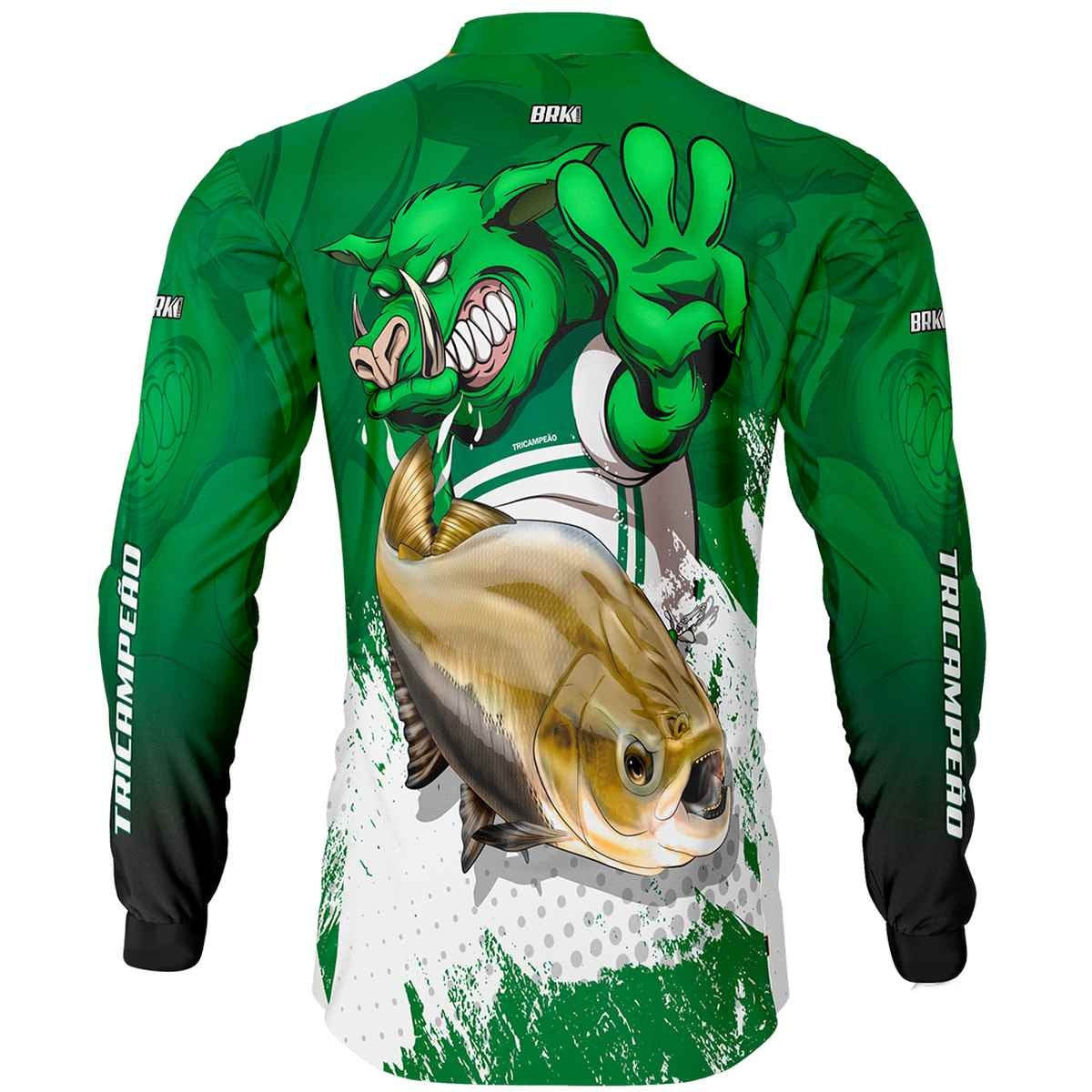 Camisa de Pesca Brk Verdão Tri Libertadores Tambaqui com UV50+