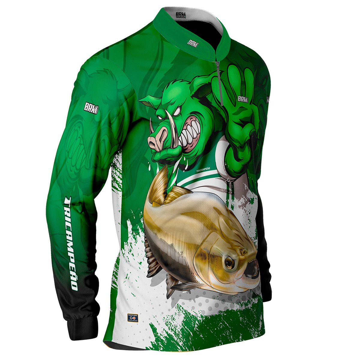 Camisa de Pesca Brk Verdão Tri Libertadores Tambaqui com UV50+
