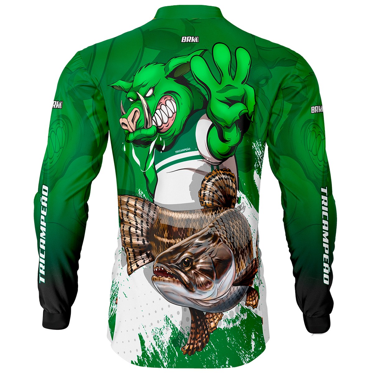 Camisa de Pesca Brk Verdão Tri Libertadores Traíra com UV50+