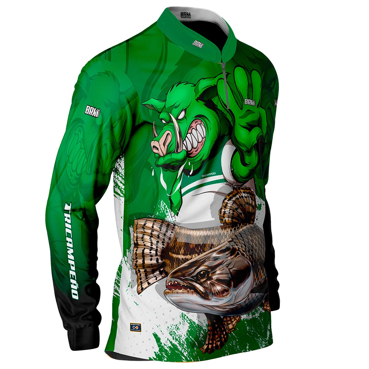 Camisa de Pesca Brk Verdão Tri Libertadores Traíra com UV50+