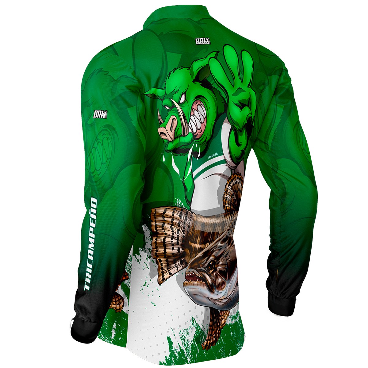 Camisa de Pesca Brk Verdão Tri Libertadores Traíra com UV50+