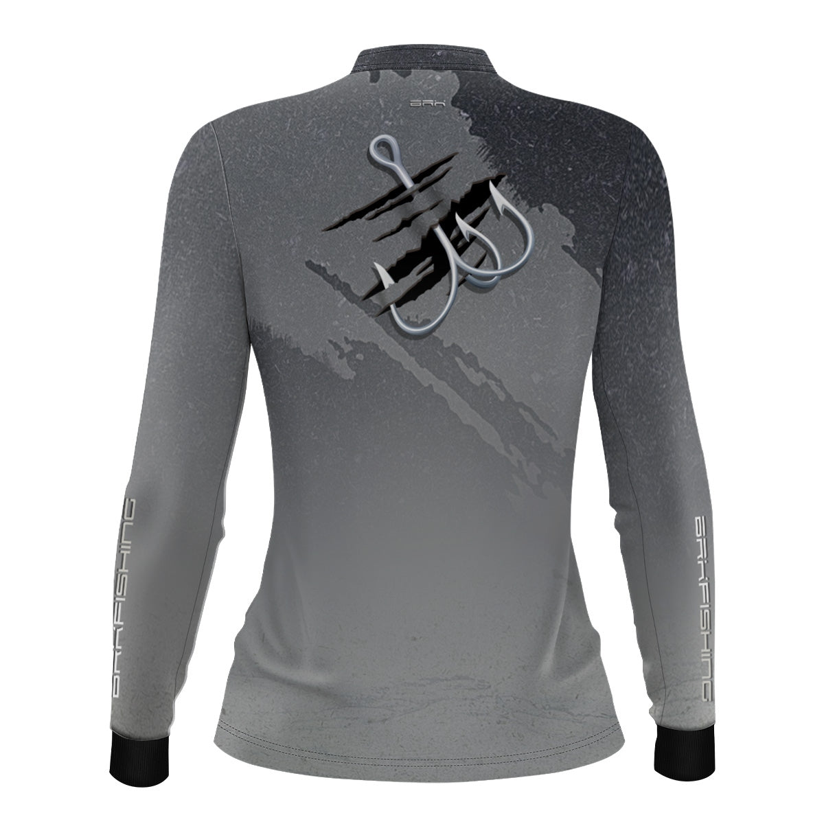 Camisa de Pesca Feminina Brk Cinza Grafismo Garateia com Proteção UV50+