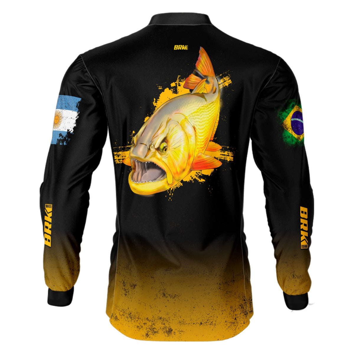 Camisa de Pesca Brk Argentina Brasil Dourado com Proteção Solar UV50+