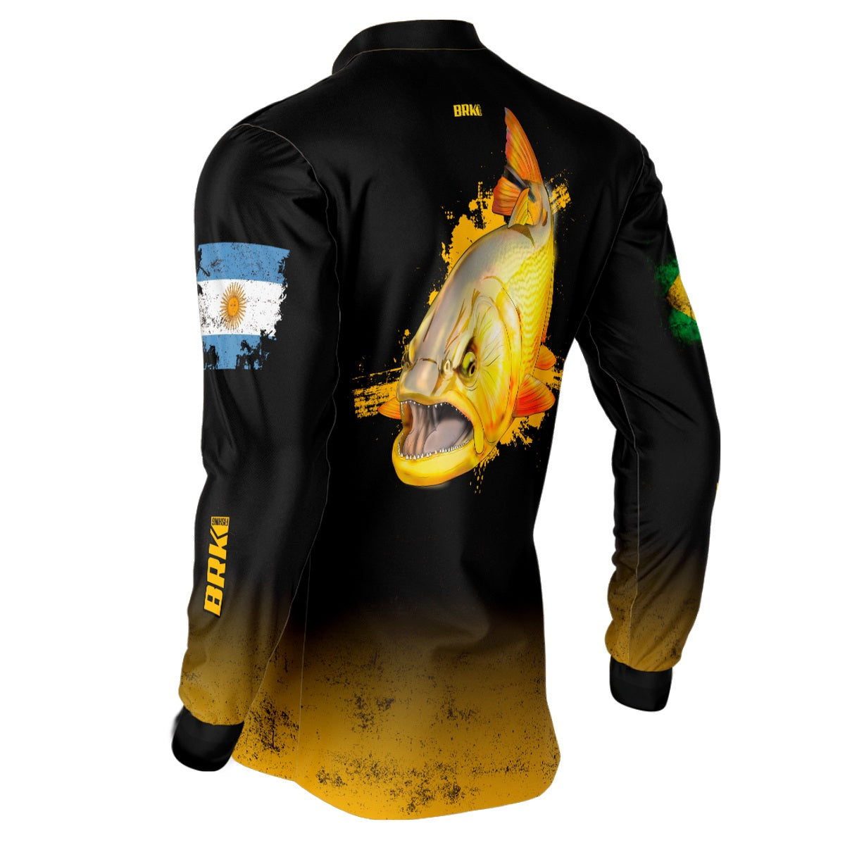 Camisa de Pesca Brk Argentina Brasil Dourado com Proteção Solar UV50+