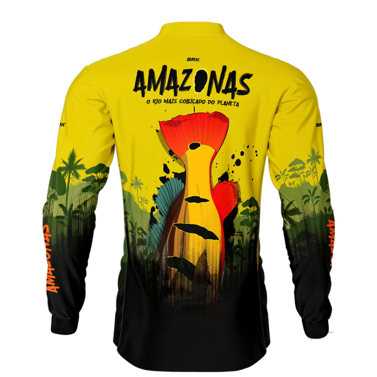 Camisa de Pesca Brk Amarela Amazonas com UV50+