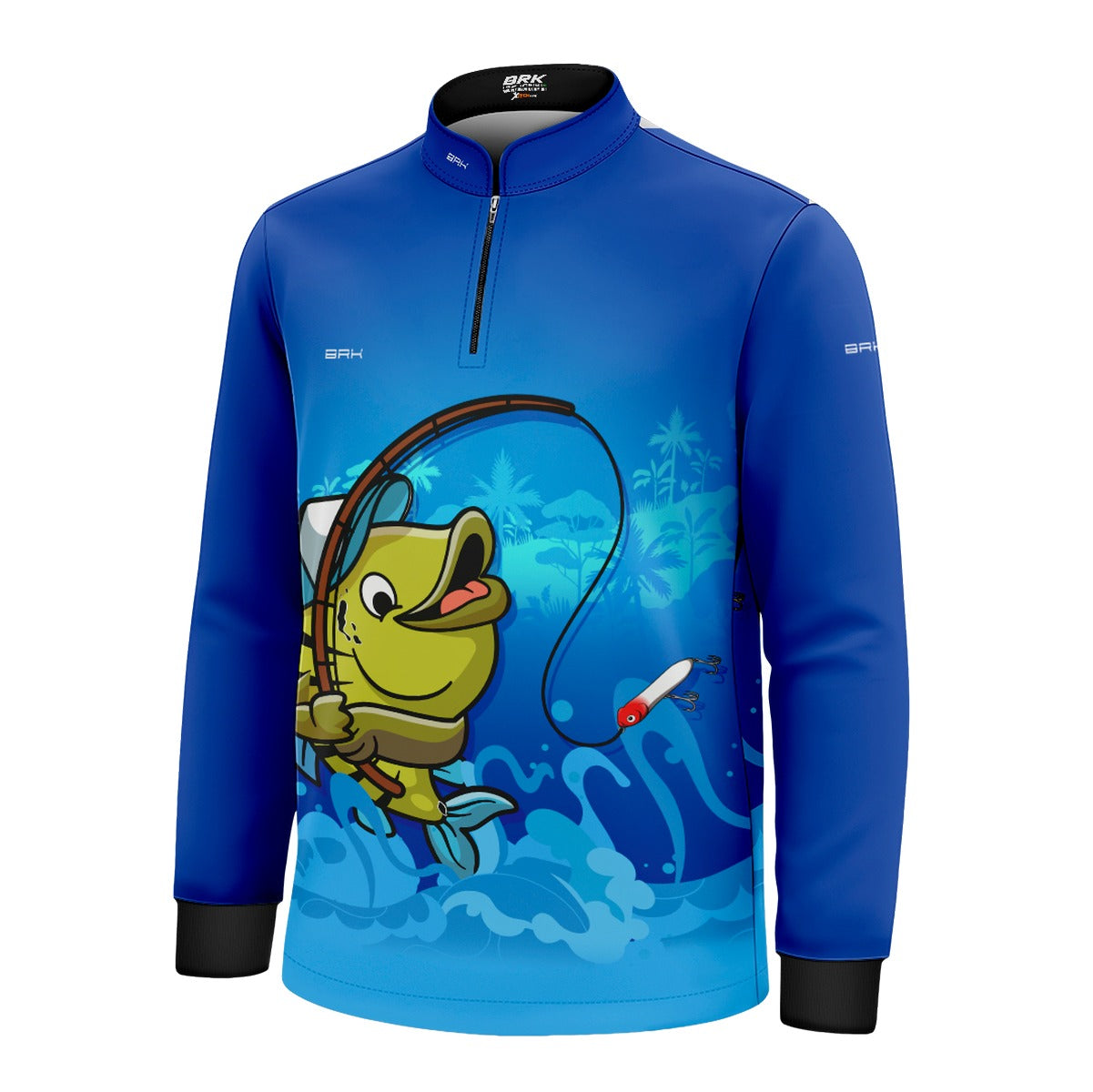 Camisa de Pesca Infantil Brk Tucunaré Azul com UV50 +