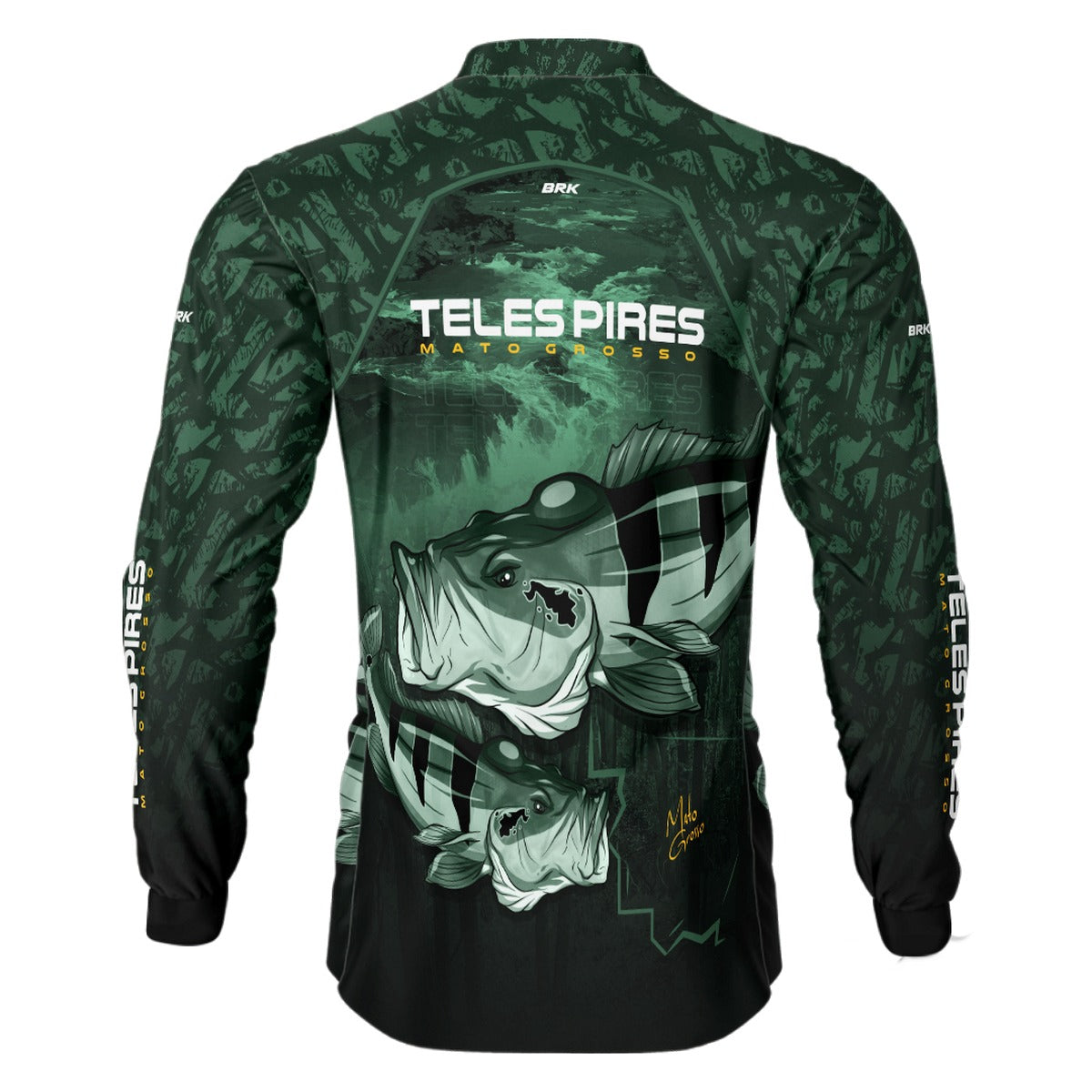 Camisa de Pesca Brk Rio Teles Pires Tucunare Açu com UV50+