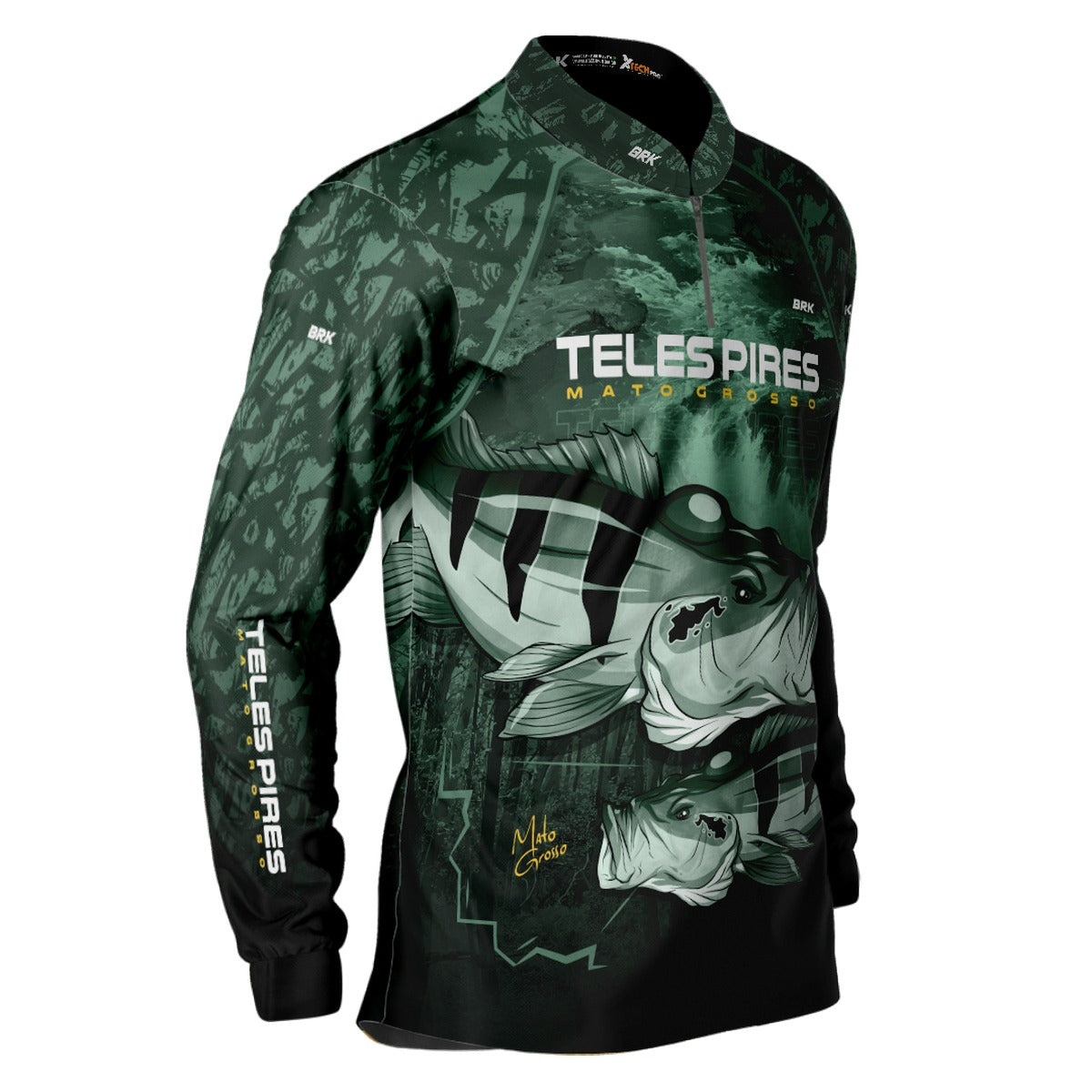 Camisa de Pesca Brk Rio Teles Pires Tucunare Açu com UV50+