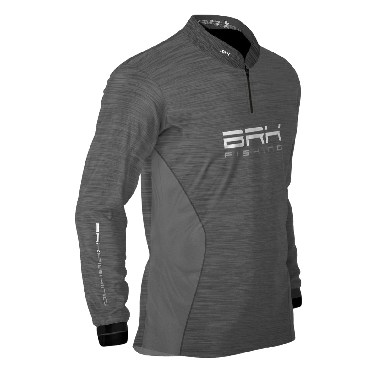 Camisa de Pesca Brk Fishing Cinza Mesclado com UV50+