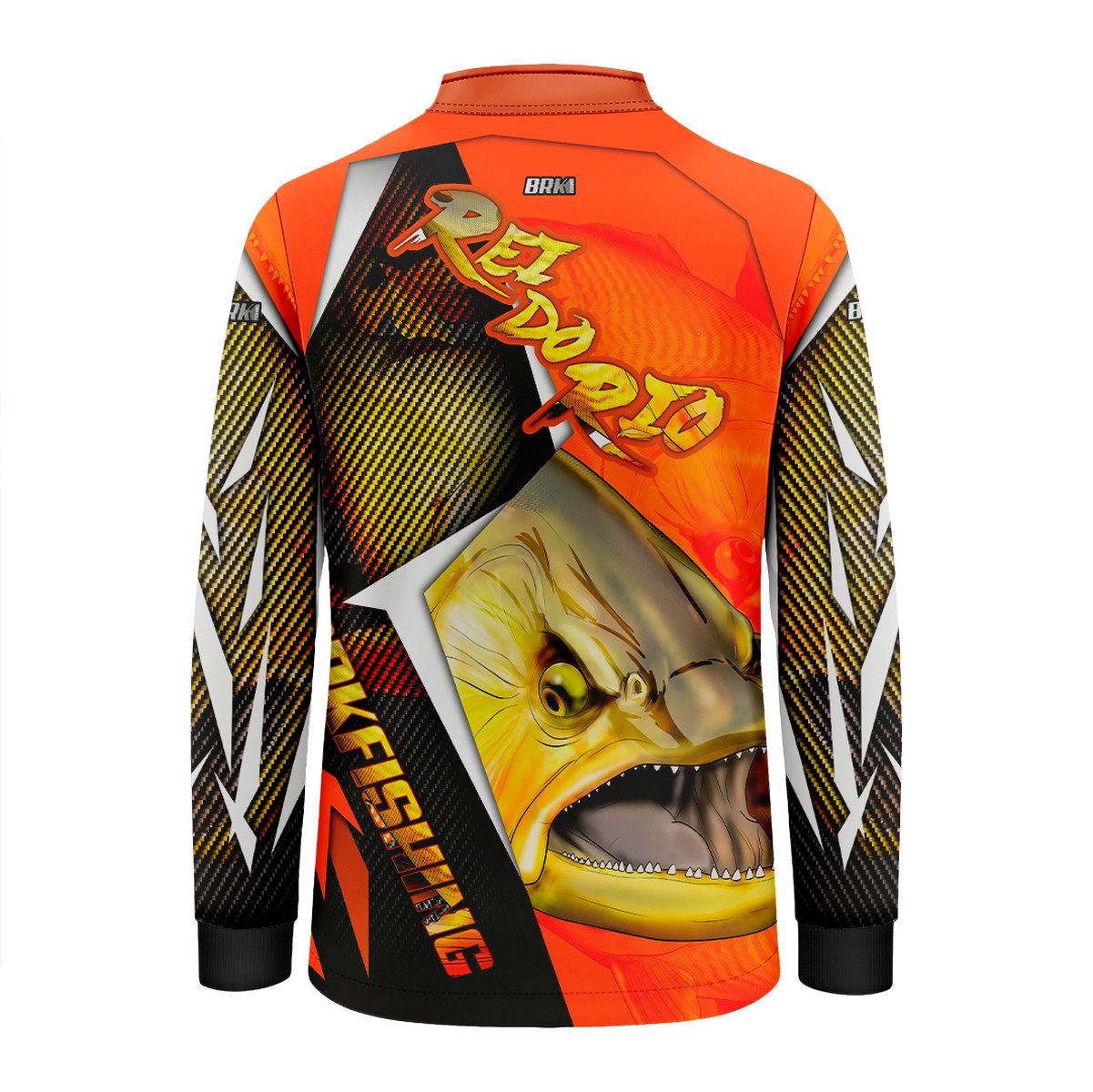 Camisa de Pesca Infantil Brk Dourado Rei do Rio 1.0 com UV 50+