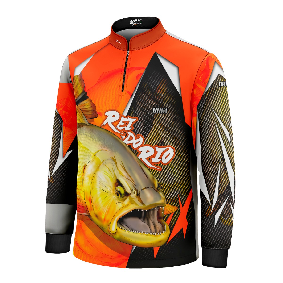 Camisa de Pesca Infantil Brk Dourado Rei do Rio 1.0 com UV 50+