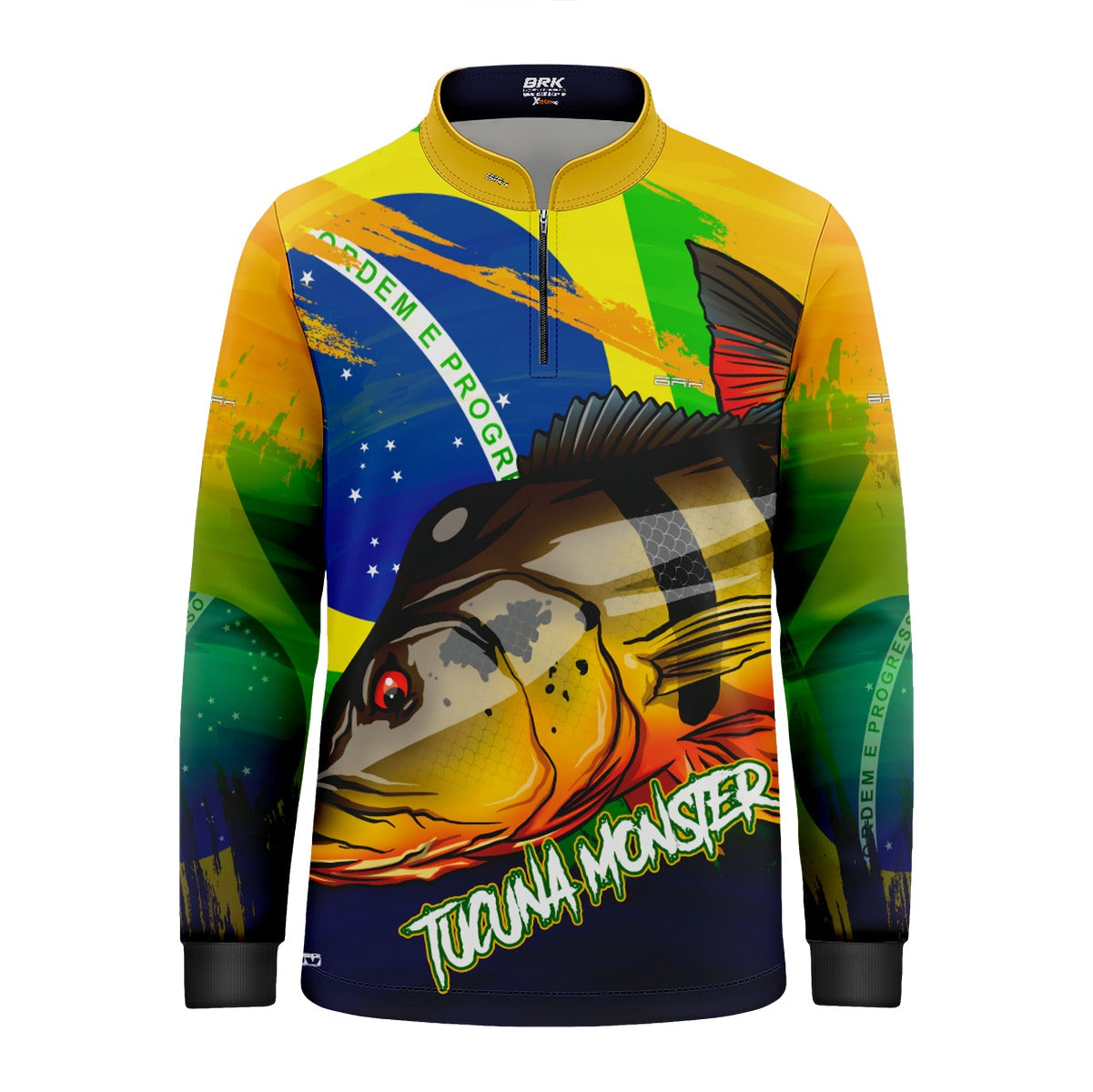 Camisa de Pesca Infantil Brk Tucunaré Açu Brasil com Proteção UV50+