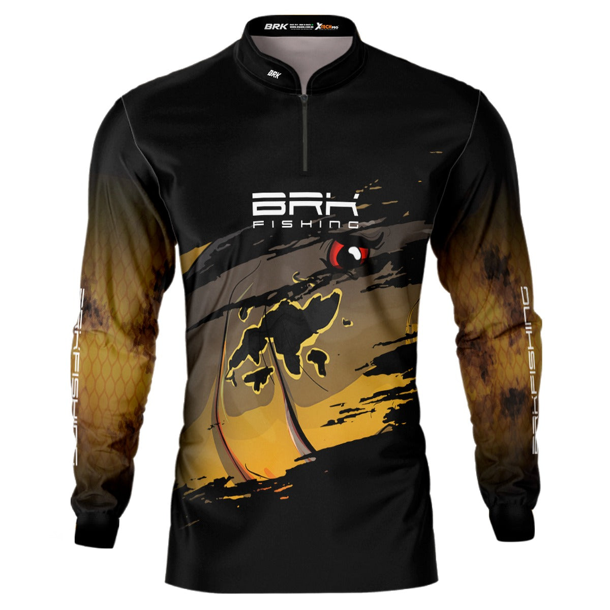 Camisa de Pesca Preta Brk Tucunaré Açu com Proteção UV50+