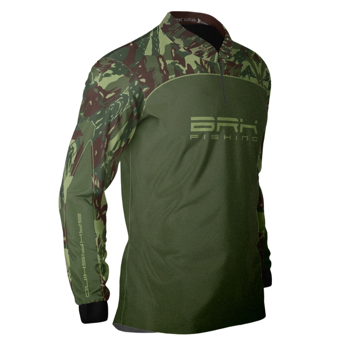 Camisa de Pesca Brk Verde Militar com Proteção UV50+