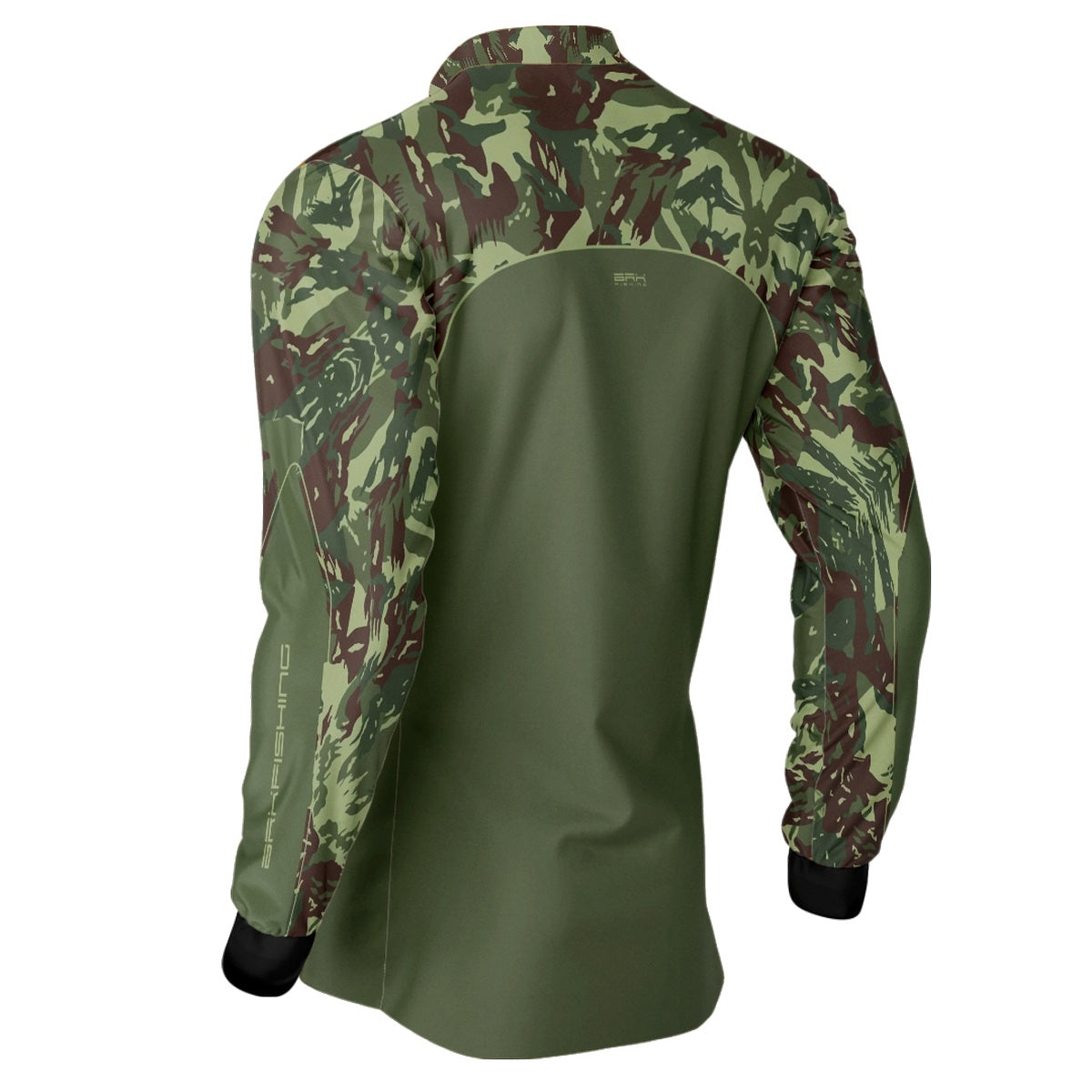 Camisa de Pesca Brk Verde Militar com Proteção UV50+