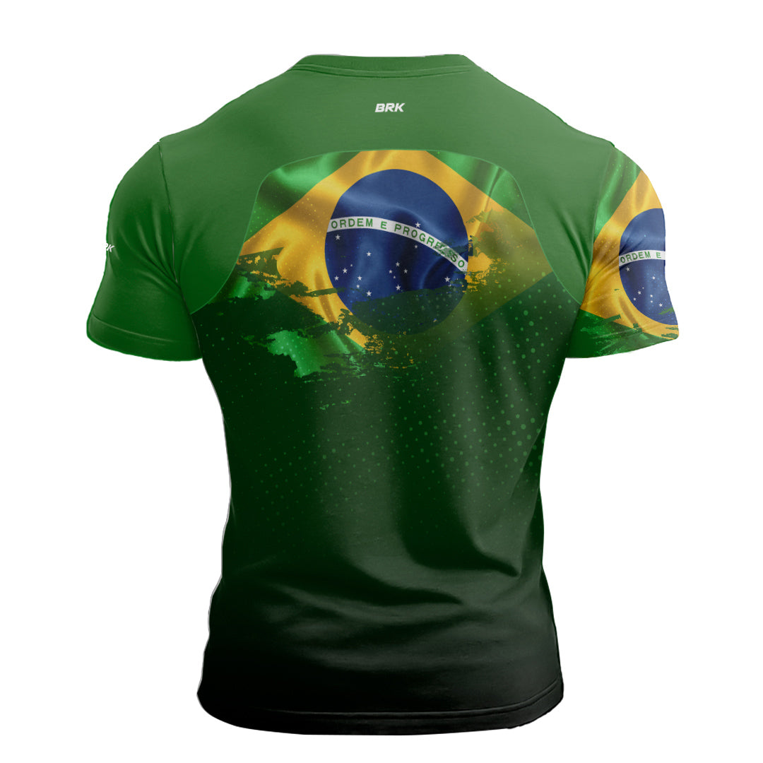 Camiseta de Pesca Brk Independência Brasil Verde com com Proteção Solar UV50+