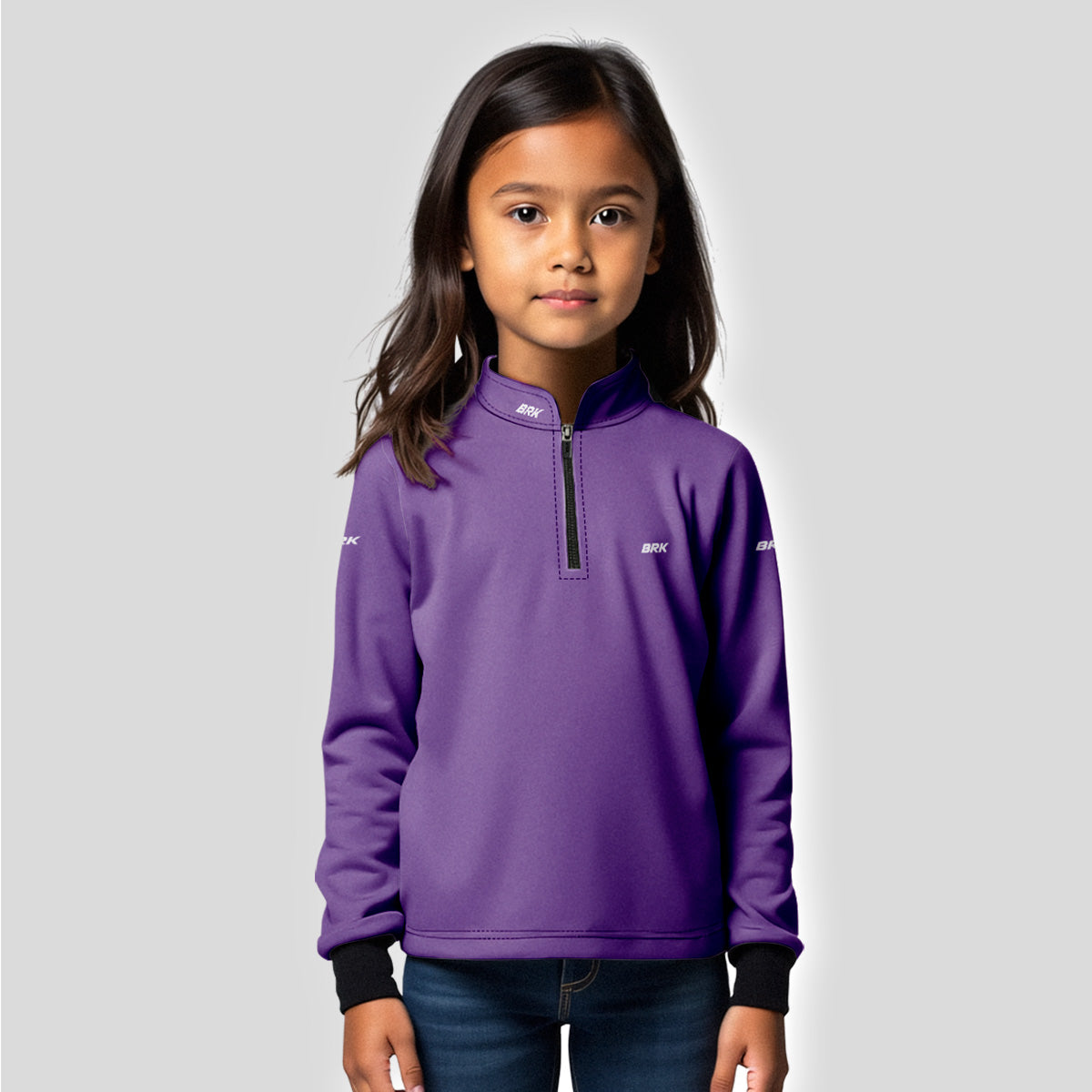 Camisa de Pesca Infantil Brk Básica Roxa com Proteção Solar UV50+