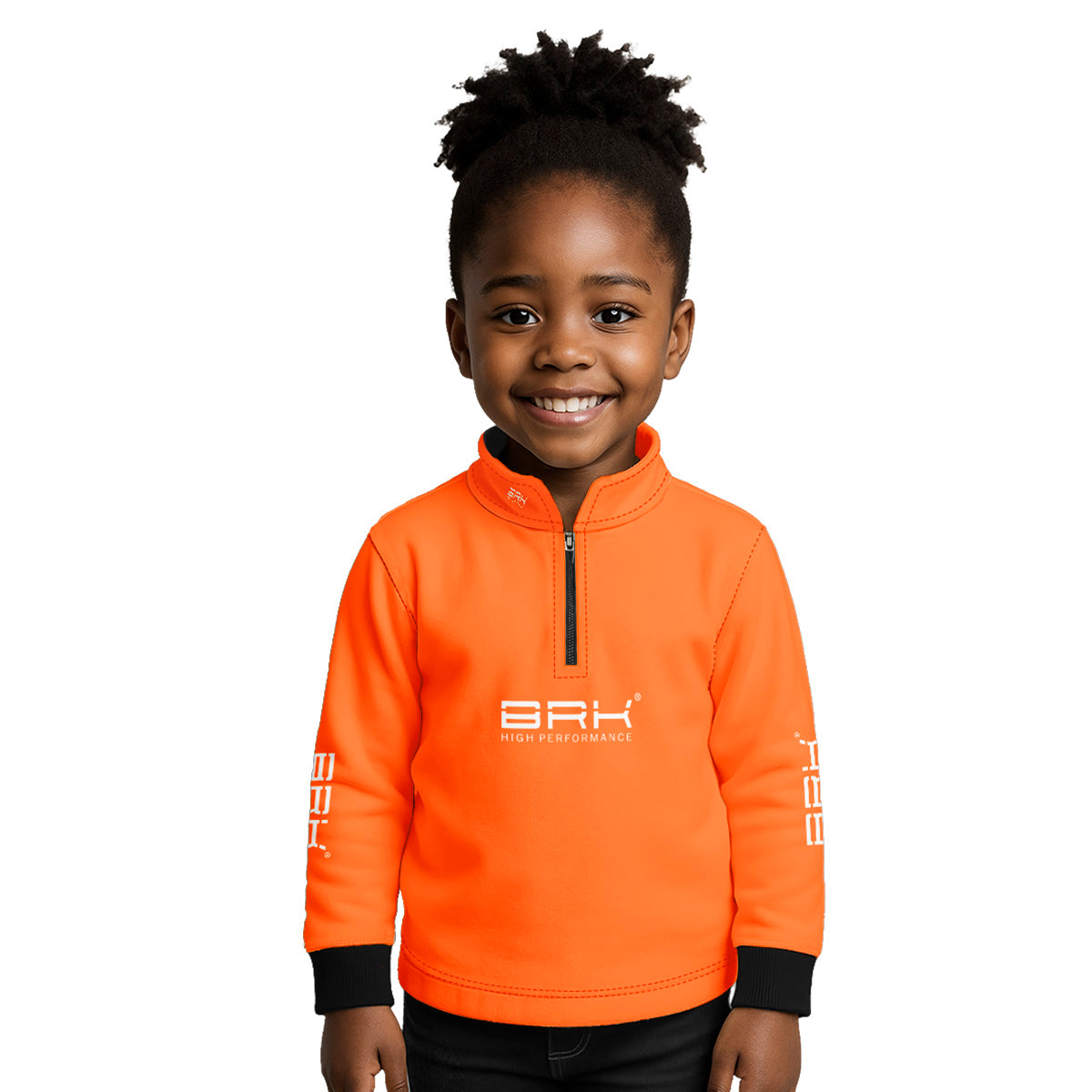 Camisa de Pesca Infantil Brk Básica Laranja com Proteção Solar UV50+