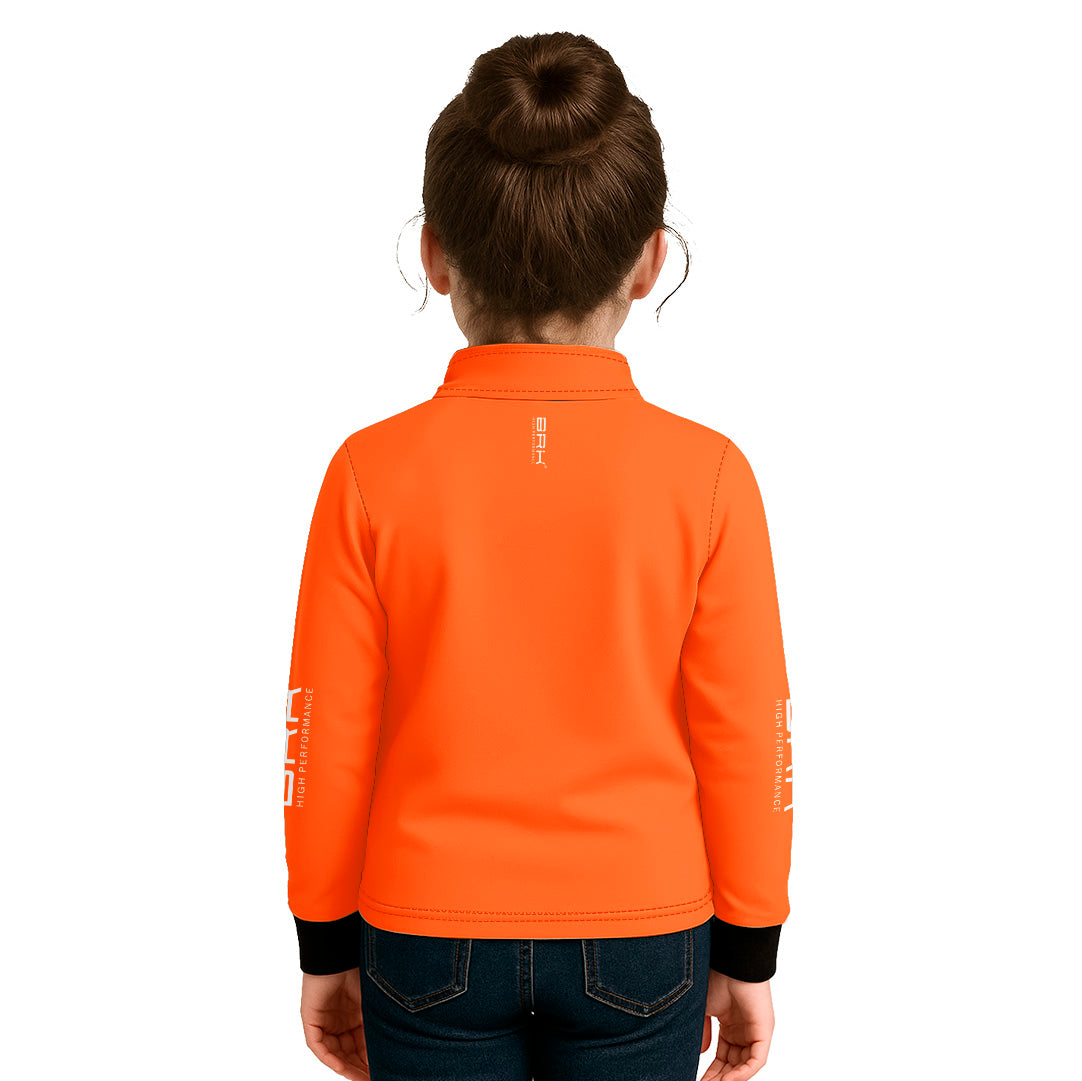 Camisa de Pesca Infantil Brk Básica Laranja com Proteção Solar UV50+