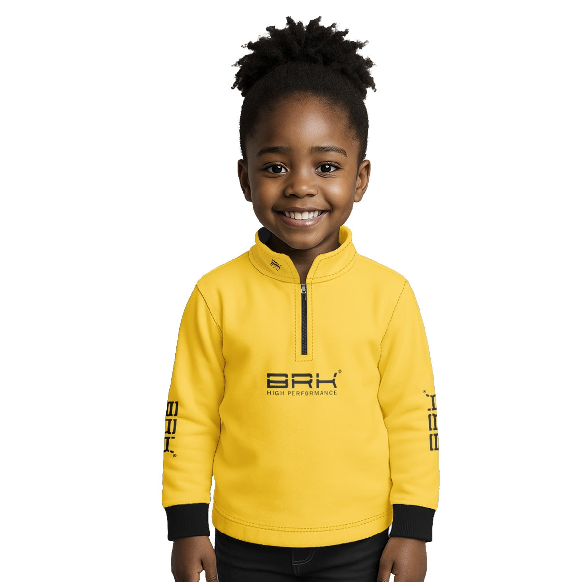 Camisa de Pesca Infantil Brk Básica Amarela com Proteção Solar UV50+