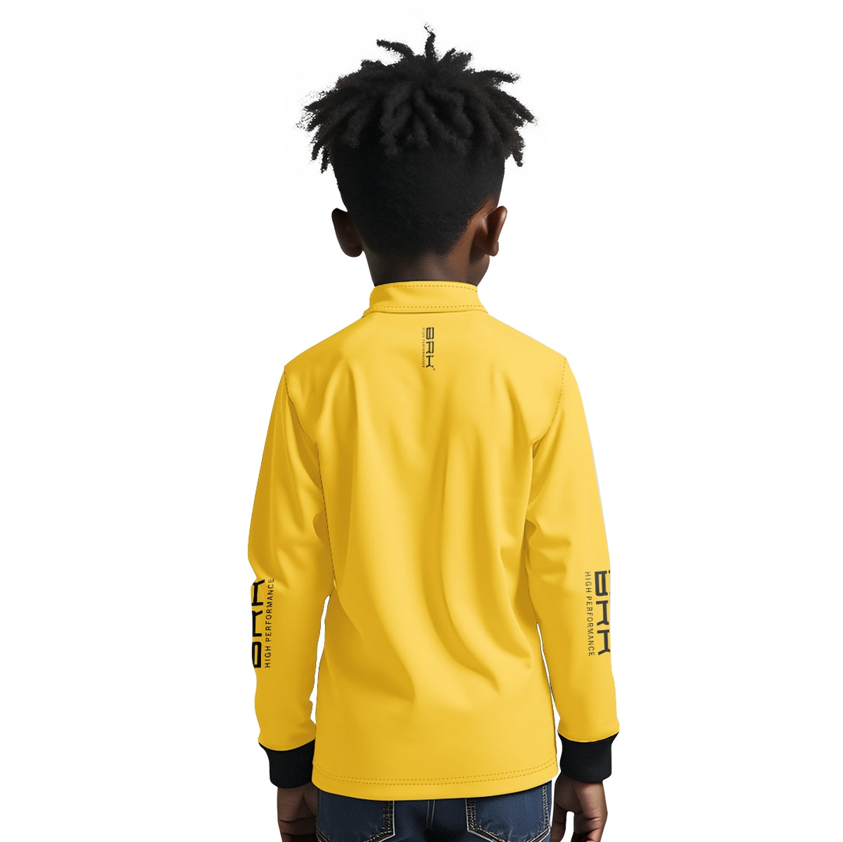 Camisa de Pesca Infantil Brk Básica Amarela com Proteção Solar UV50+