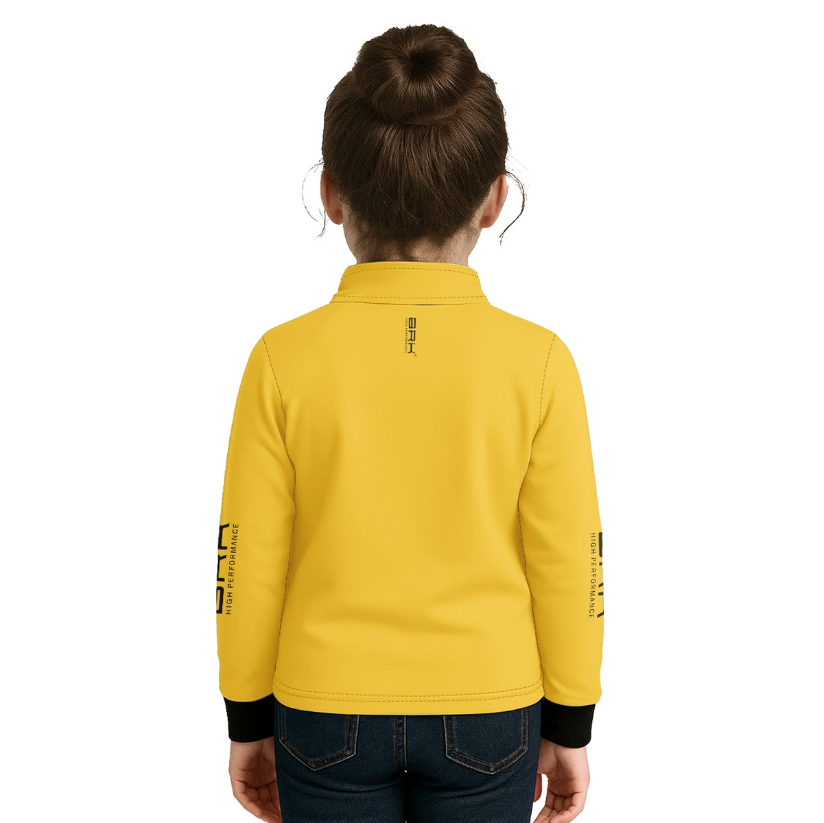 Camisa de Pesca Infantil Brk Básica Amarela com Proteção Solar UV50+