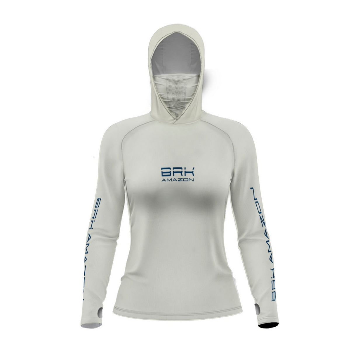 Camisa FusionX Brk Feminino Tucunaré Clean Bege com Capuz e Proteção UV50+