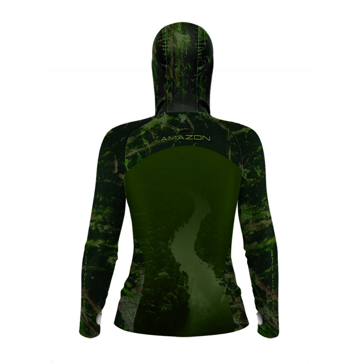 Camisa FusionX Brk Feminino Rio Amazonas e Camo com Capuz e Proteção UV50+