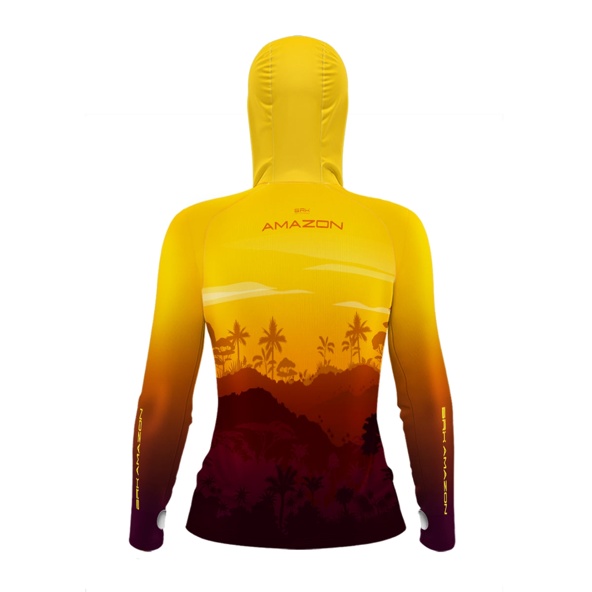 Camisa FusionX Brk Feminino Por do Sol Mata Clara com Capuz e Proteção UV50+